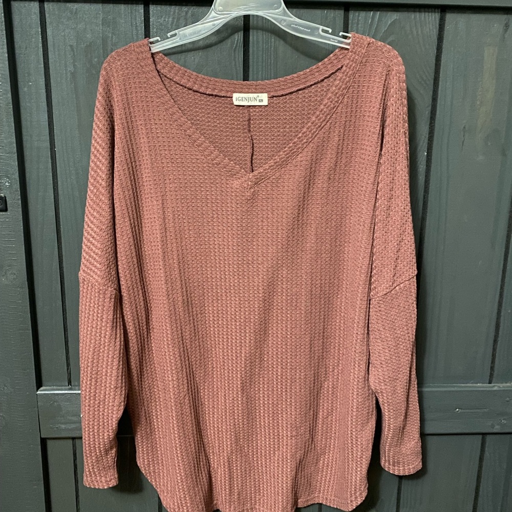 Comfy waffle sweater